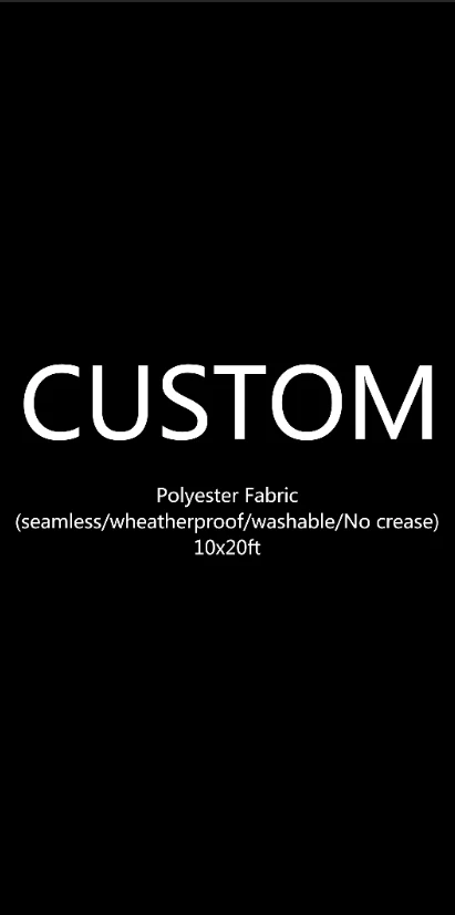 10x20ft Thicker Polyester Fabric Outdoor Seamless Reusable Washable Wrinkle Free Personalized Custom Photo Background Backdrop |