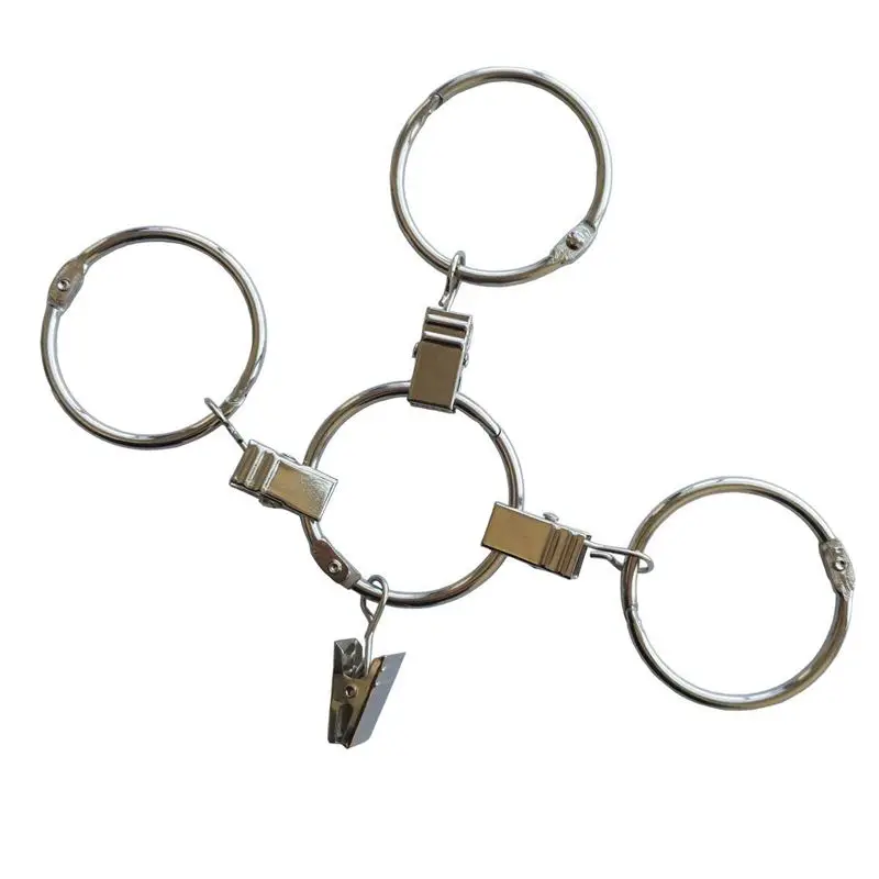  HOT 30 Pack Curtain Clips with Rings Metal Rustproof Drapery Rod Rings Hooks with Strong Clip Easy 
