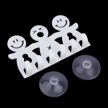

Smiling Face Pattern Bathroom Kitchen Toothbrush Towel Holder Wall Sucker Hook Accessory New Arrival