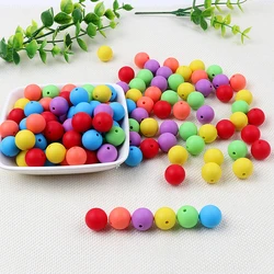 12mm Baby Teether Silicone Beads 40pcs Diy Pacifier Chain Bracelet BPA Free Food Grade Silicone Bracelet Newborn Teething Toys