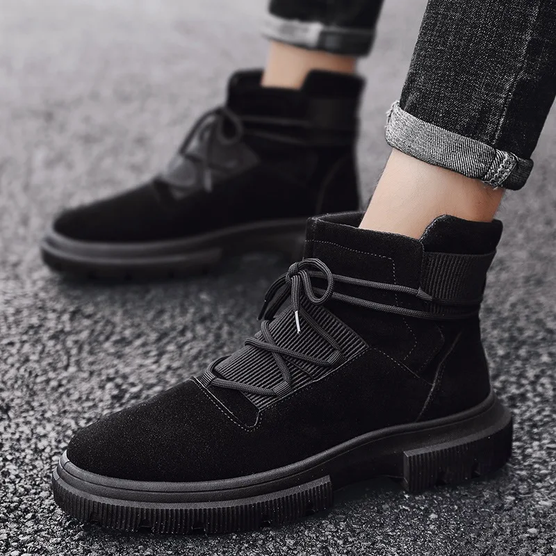 

Desert Boots Men's Autumn Hight-top Martin Boots Trend Versatile British Style Boots Men's Casual MEN'S SHOES Wolf Warriors Work