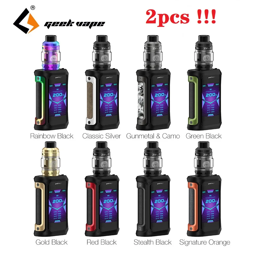 New  2PCS  Geekvape Aegis X 200W Vape Kit with 2.4 OLED screen&AS 2.0 Chipset Box Mod kit by dual 18650 