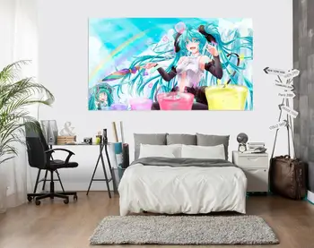 

[Self-Adhesive] 3D Hatsune Miku 209 Japan Anime Wall Stickers Mural Decal Wall Murals AJ WALLPAPER Belly