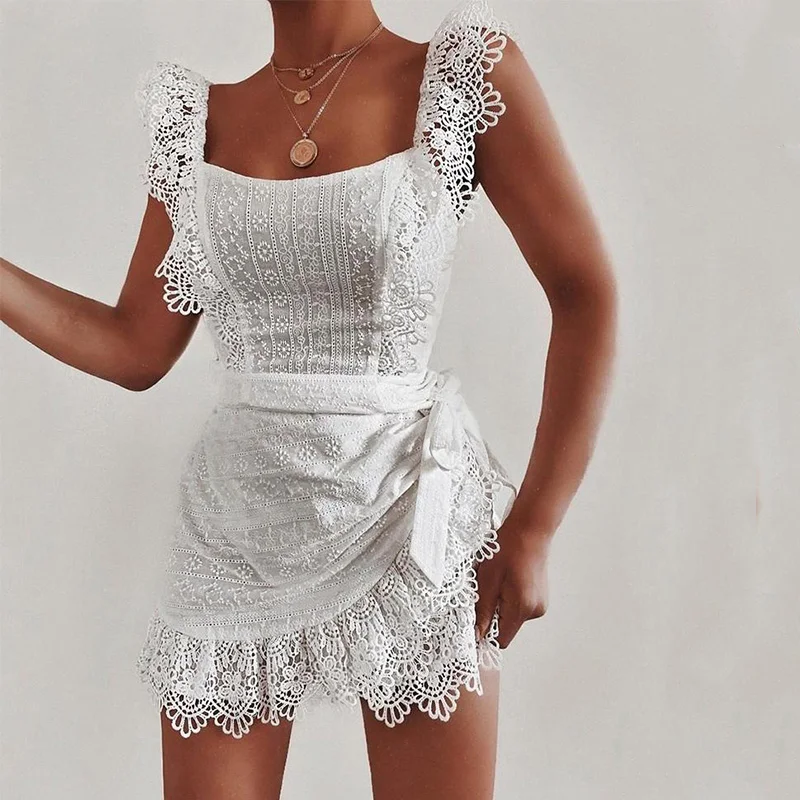 white summer lace dress