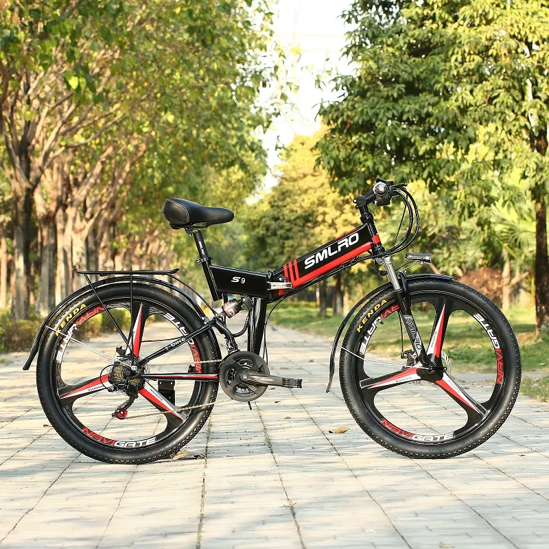 one wheel 40black Складной электрический велосипед 21 скорость 8.8AH 48 В 350 Вт 110 км Встроенная литиевая батарея E велосипед электрический 2" внедорожный Электрический велосипед - Цвет: one wheel 40black