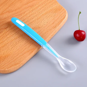 

Durable Spoon Soft For Kitchen Baby Feeding Practical Tableware Portable Silicon Material Eco-friendly Non-toxic