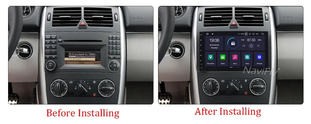 Best NaviFly 9" IPS DSP Auto gps navigation Android 9 Car radio player for Mercedes Benz B200 A B Class W169 W245 Viano Vito Sprint 3