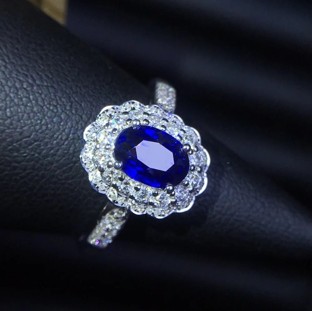 Хорошее ювелирное изделие, сапфировое кольцо, натуральный 1.04ct, не нагревается, васильковый синий сапфир, драгоценный камень, ювелирное изделие для женщин, кольца с бриллиантами