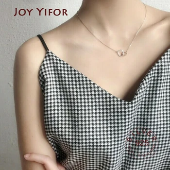 

Trendy 925 Sterling Silver adjustable round and square Zirconia Pendant Necklace For Women Gift beads Choker Wedding Jewelry