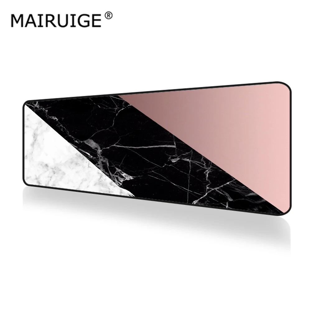 

Mairuige Large Mouse Pad Gamer Shiny Rose Gold White Marble Black Large Desk Mat Gamer Computer Pc Gaming Mousepad 900x400mm