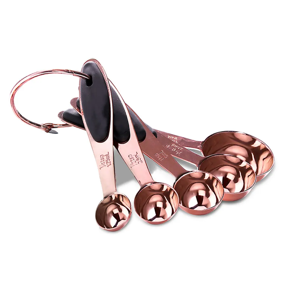 5 шт./компл. из розового золота набор мерных ложек Нержавеющая сталь Кухня гаджет