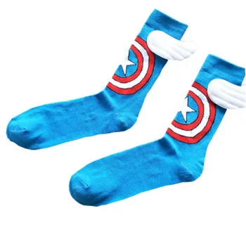 

Marvel Captain America sock Avengers Wings men socks cartoon funny novelty personalized soft comfortable Calcetines de hombre
