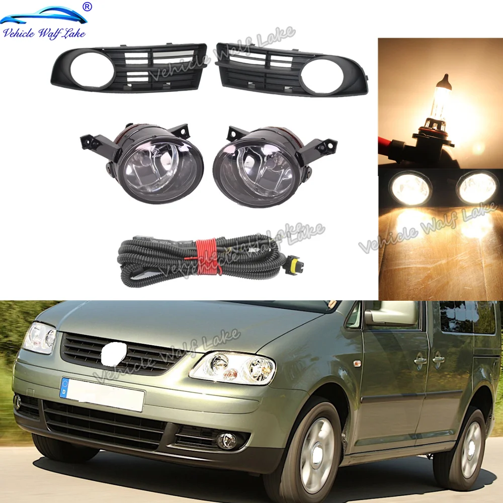 Для VW Caddy 2003 2004 2005 2006 2007 2008 2009 2010 2011 новый передний бампер противотуманная фара