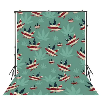 

HuaYi fancy beautiful printed leaves decoration green background backdrops for baby shower photoshoot photography D-8883