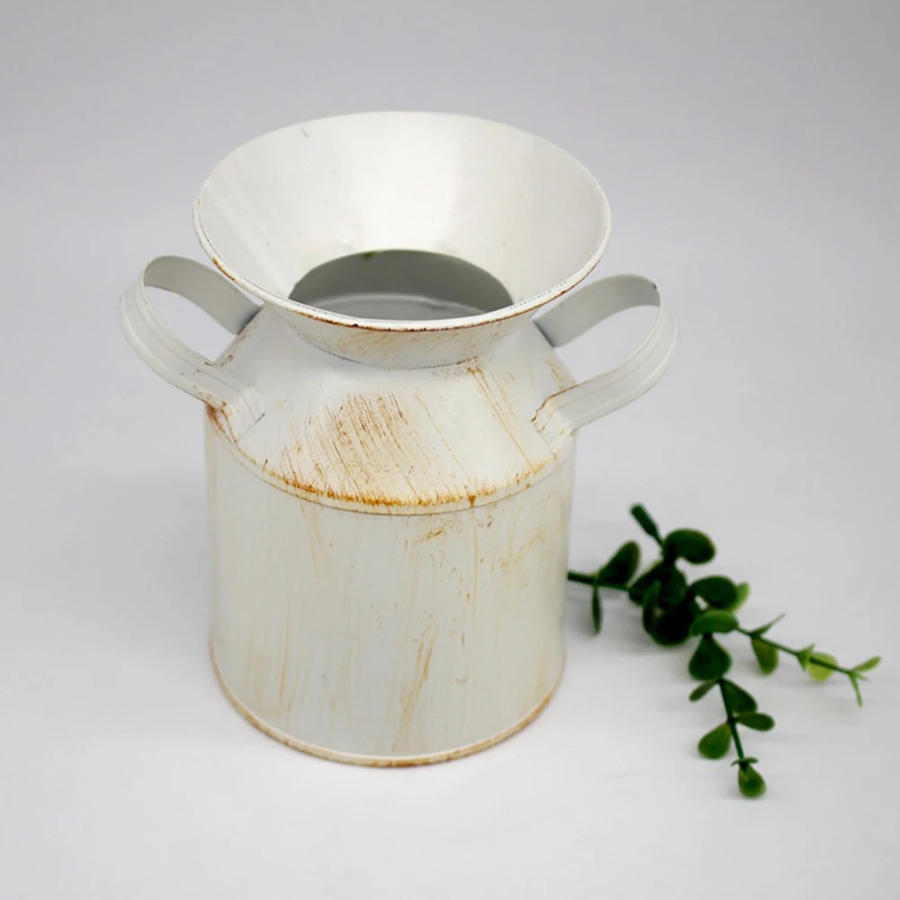 

Western Style Vintage Vase Iron Flower Pot Kettle Rope Succulent Planter Bucket Shop Furnishings Art Home Decoration
