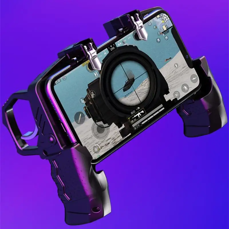 K21 Game Handle for PUGB Helper 4 Finger Ergonomic Grip Linkage Fast Shooting Button Controller Mobile Phone Universal