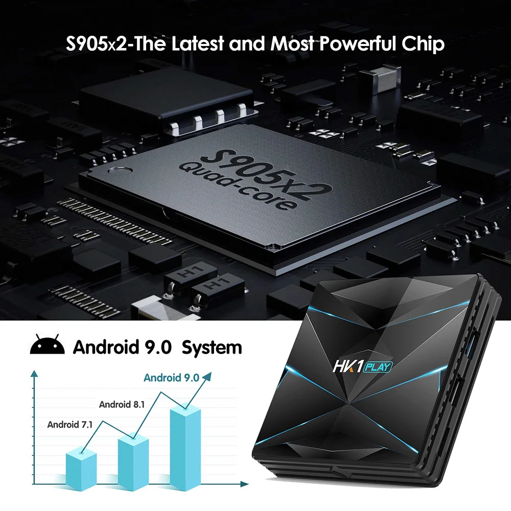 Части ТВ коробка 4 K Android 9 ТВ коробка HK1 супер RK3318 4 ядра ARM проигрыватель Google DDR4 4G 128G 2,4G/5G, Wi-Fi, Декодер каналов кабельного телевидения ТВ приемник