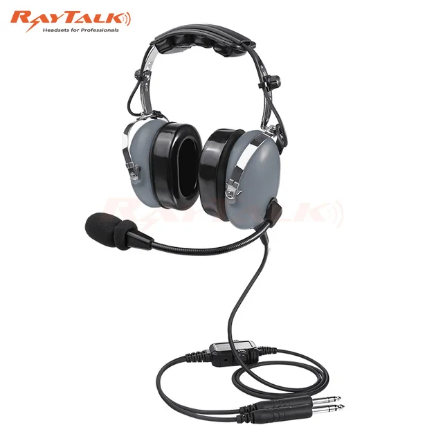 Aviation Headset For Pilots Passive Noise Cancelling Mic GA Dual Plug