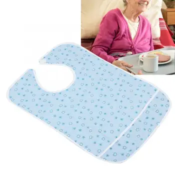 

Double Layers Waterproof Saliva Towel Aprons Eating Bib Dining Aid Protector for Elderly Adult Paitient Braces Supports Health