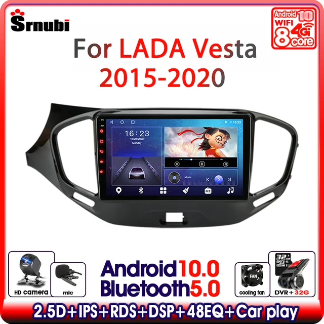 Srnubi Android 10 araba radyo LADA Vesta için çapraz spor 2015   2020 multimedya Video oynatıcı navigasyon GPS 2 Din stereo kafa ünitesi