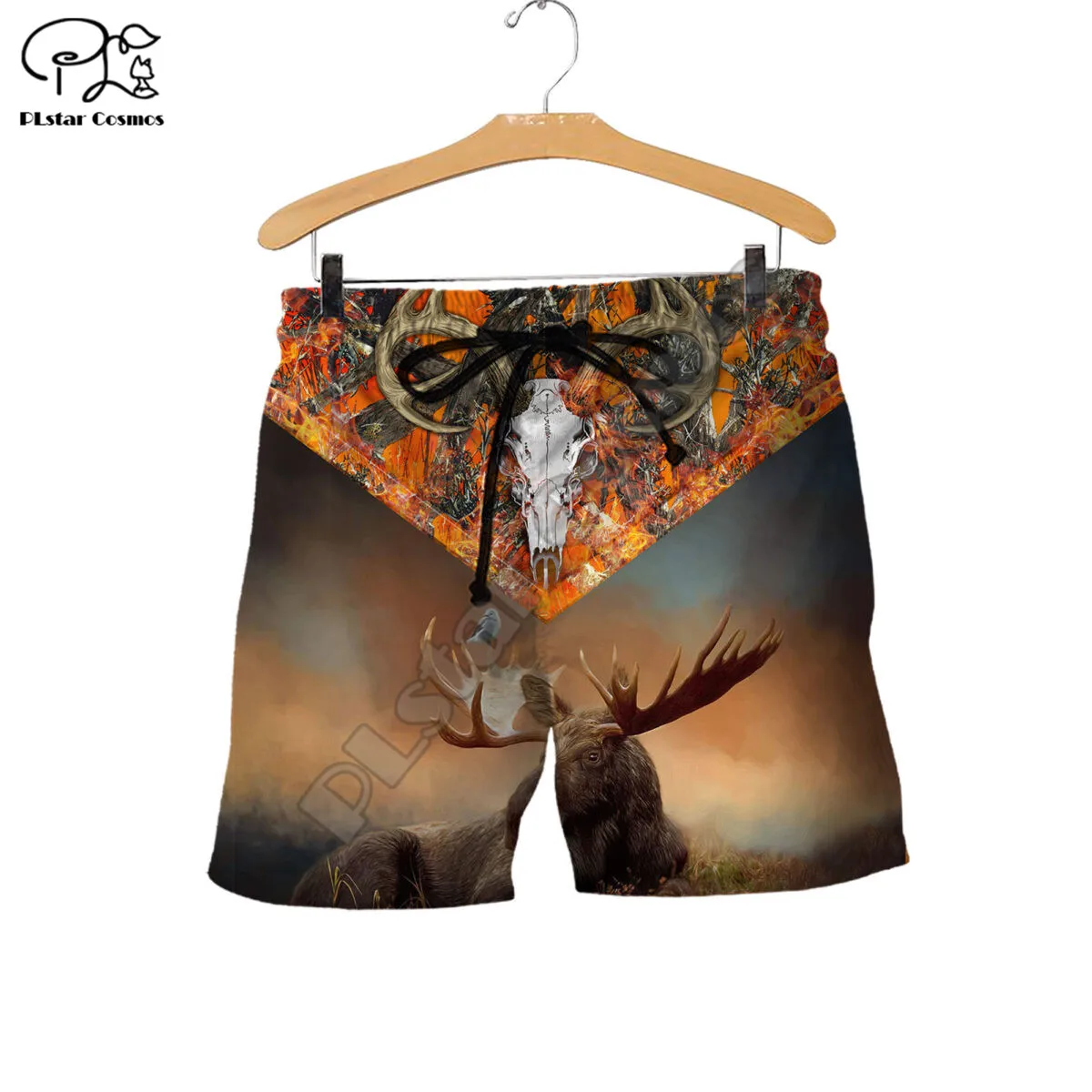 PLstar Cosmos Moose Hunting 3D Printed 2022 Newest Fashion Summer Casual Men's Shorts Harajuku Loose Beach Drop Shipping M28
