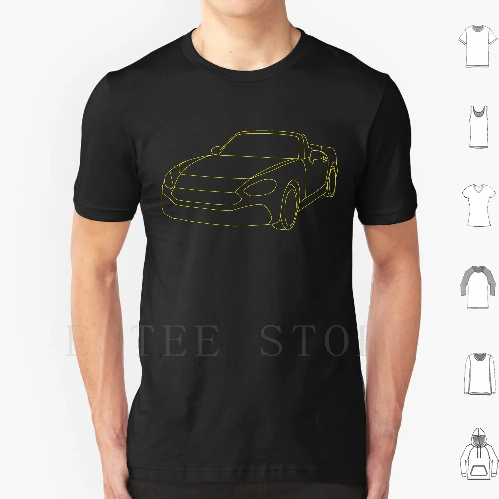 2019 Fiat 124 Spider Abarth (Giallo) T Shirt Stampa Cotone Fiat 124 Spider Fiat 124 Spider Abarth 2019 Fiat 124 Spider 124