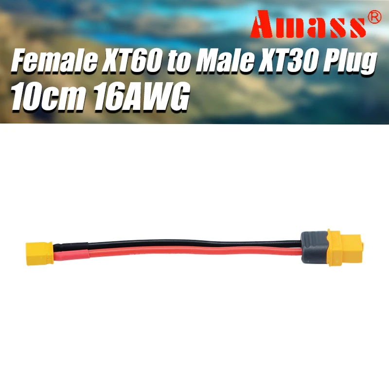 

Hot Connector lineAmass 10CM 16AWG Cable Female XT60 Plug to Male XT30 Plug Connector for RC Model Drone Adapter Parts
