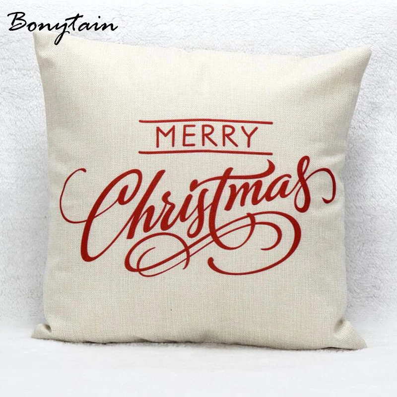 2 1 шт. 45*45 см наволочка на подушку с надписью «Merry Christmas», Стильный чехол на талию, простая Наволочка на подушку, новинка - Цвет: 2