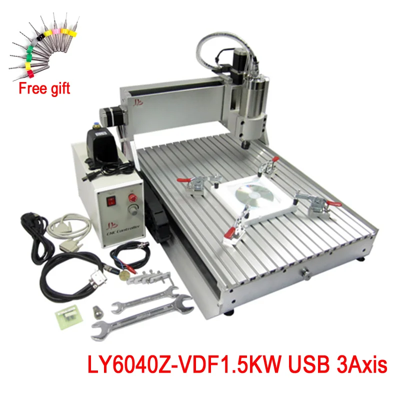 Фрезерный станок с ЧПУ резьба по дереву CNC 6040 USB 3 оси гравер фрезерный 1 5 кВт