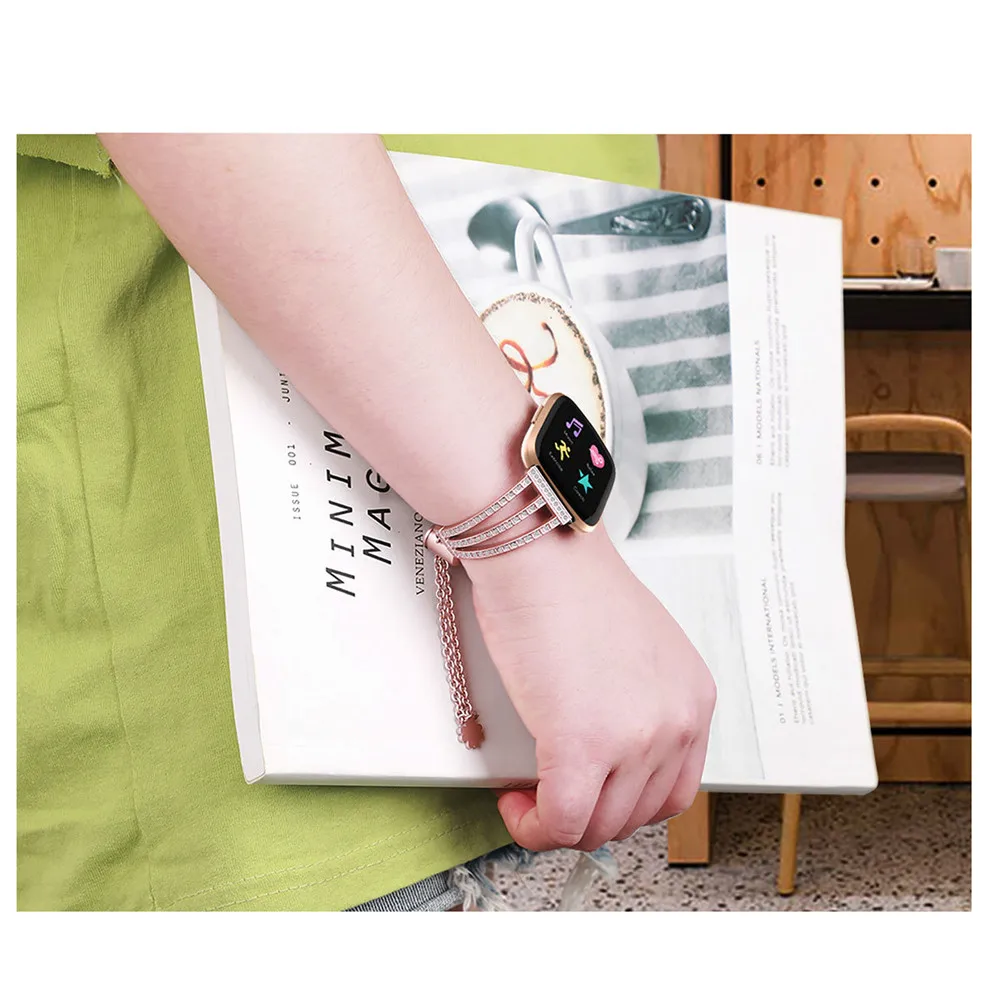Essidi модный браслет побрякушка ремешок для Fitbit Versa 2 из металлического сплава Регулируемые часы ремешок для Fitbit Versa Lite