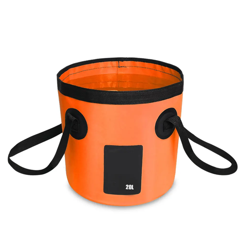 Orange Practical 5 Color Waterproof Fabric Wash Basin Camping Folding Bucket Fishing Bucket Outdoor Collapsible Sink - Цвет: Orange