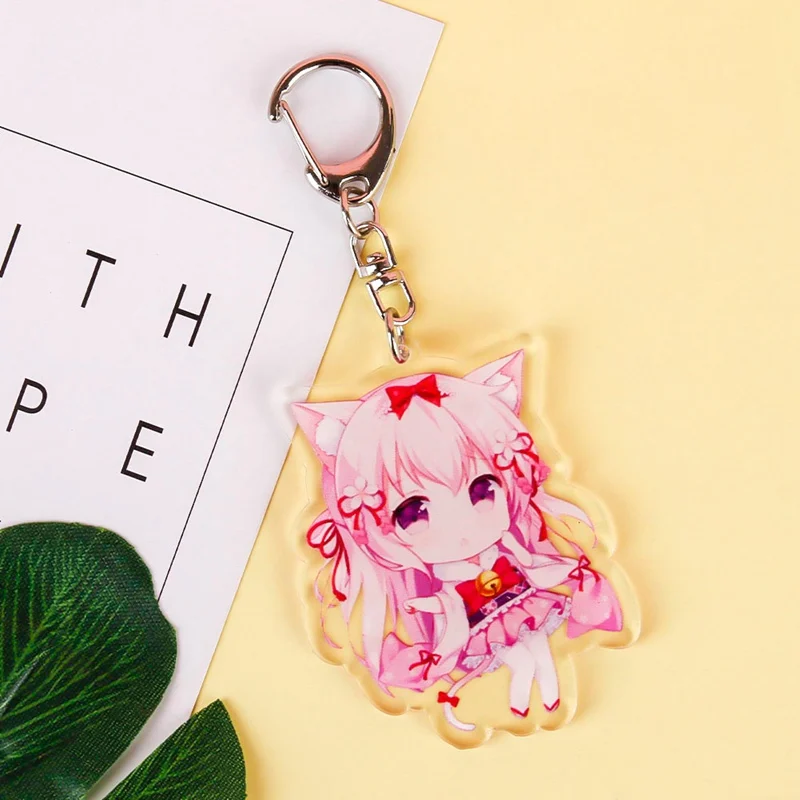 Kawaii Anime Key Chain Azur Lane Enterprise Prinz Eugen Acrylic Keychain keyring Pendant Anime