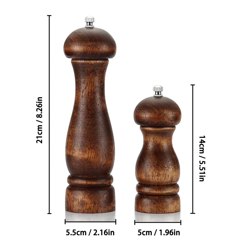 Solid Wood Pepper Grinder Kitchen Tool Manual Multi-purpose With Adjustable Ceramic Grinding Mill Kitchen Tools