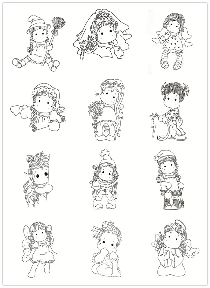 Girl Transparent Klar Silikon Stempel/Dichtung f&uuml;r DIY scrapbooking/foto album Dekorative klare stempel bl&auml;tter