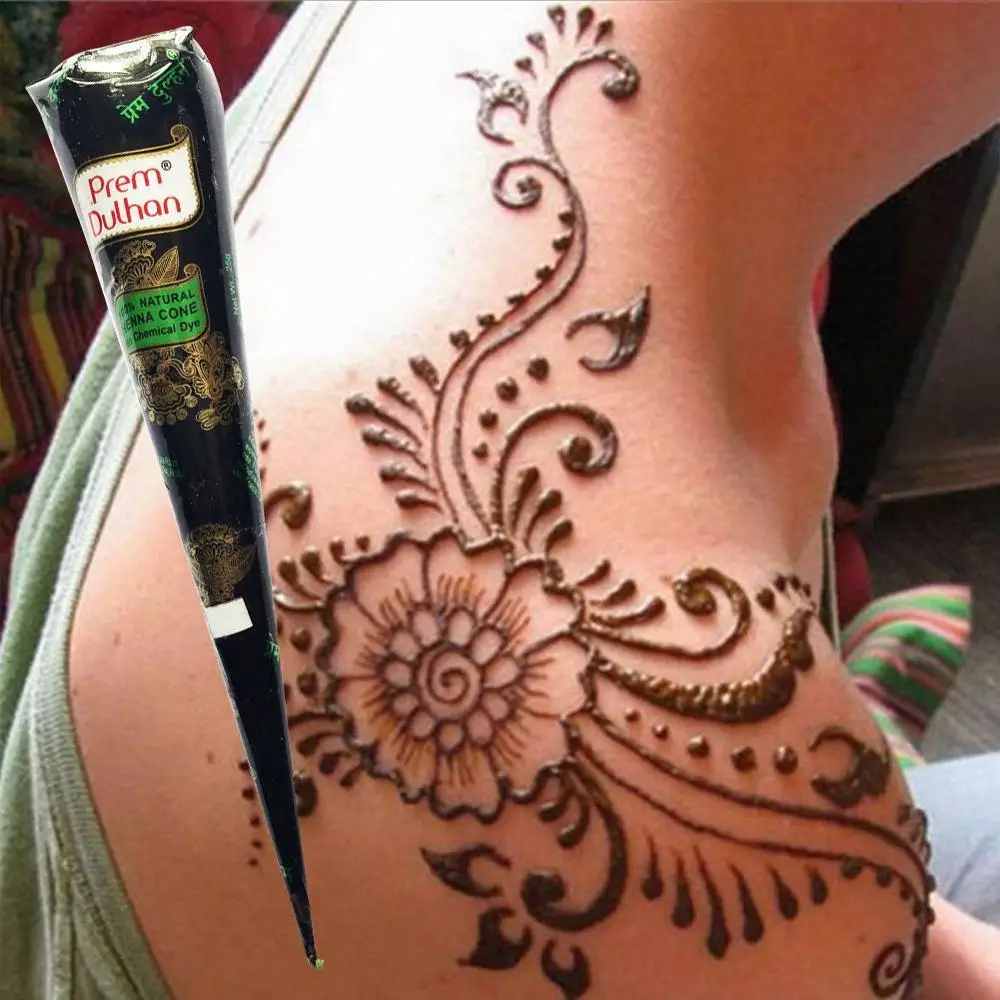 

Henna Tattoo Paste Black brown red white Henna Cones Indian For Temporary Tattoo Sticker Body Paint Art Cream Cone
