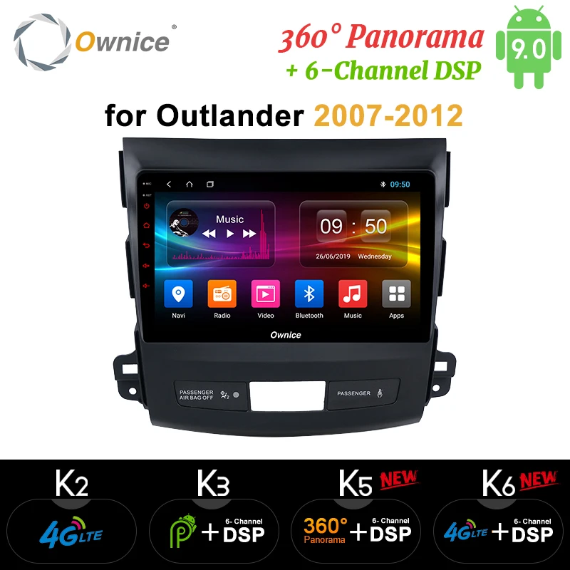 Автомобильный проигрыватель с радио и GPS Navi Ownice DSP Android 9 0 для Mitsubishi Outlander 2007 K3 K5 K6 4G