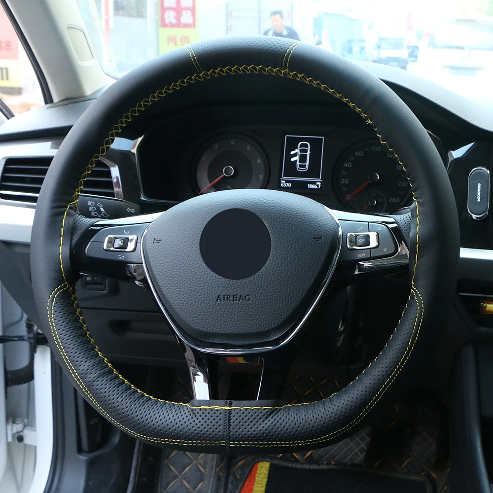 DIY Car Steering Wheel Cover Universal 38cm Braiding Cover For Steering Wheel Breathable And Non-slip Auto Case steering wheel cover