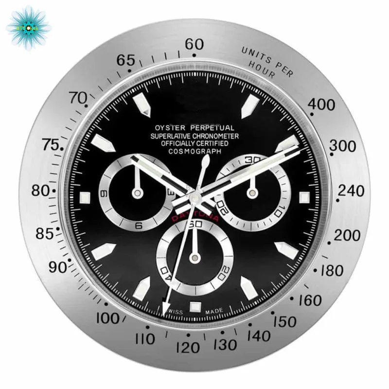 

BLACK & SILVER RL20 DAYTONA WALL CLOCK Luxury Design Wall Clock Metal Art Watch Clock