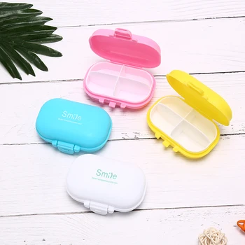 

4 Slots Container Pill Box Portable Pill Cases Travel Dispen Storage Container Medicine Colorful Drug Dispenser Packing Containe