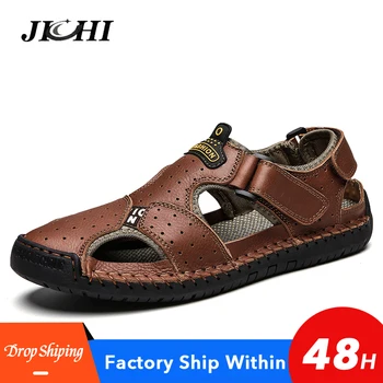 

2020 Fashion Velcro Sandals Men Walking Plus Size Buckle Sandals Lightweight Hollow Out Mens Sandals Summer New Casual Black