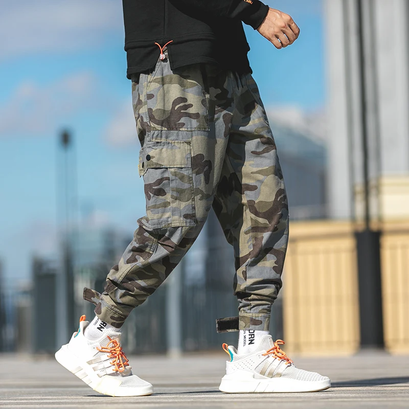 FUODRAO Camoulage мешковатые брюки-карго Мужские штаны для бега японский стиль уличная одежда хип-хоп мешковатые штаны-шаровары япония спортивные штаны K267 - Цвет: Camoulage