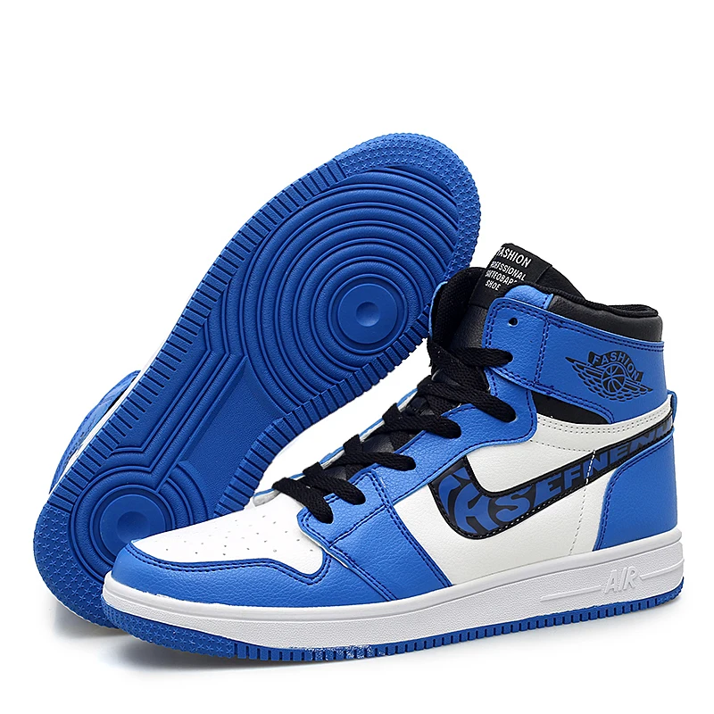 Jordan 1 мужская Баскетбольная Обувь jordan Ретро Уличная баскетбольная культура обувь jordan Мужская уличная спортивная обувь для влюбленных - Цвет: Синий