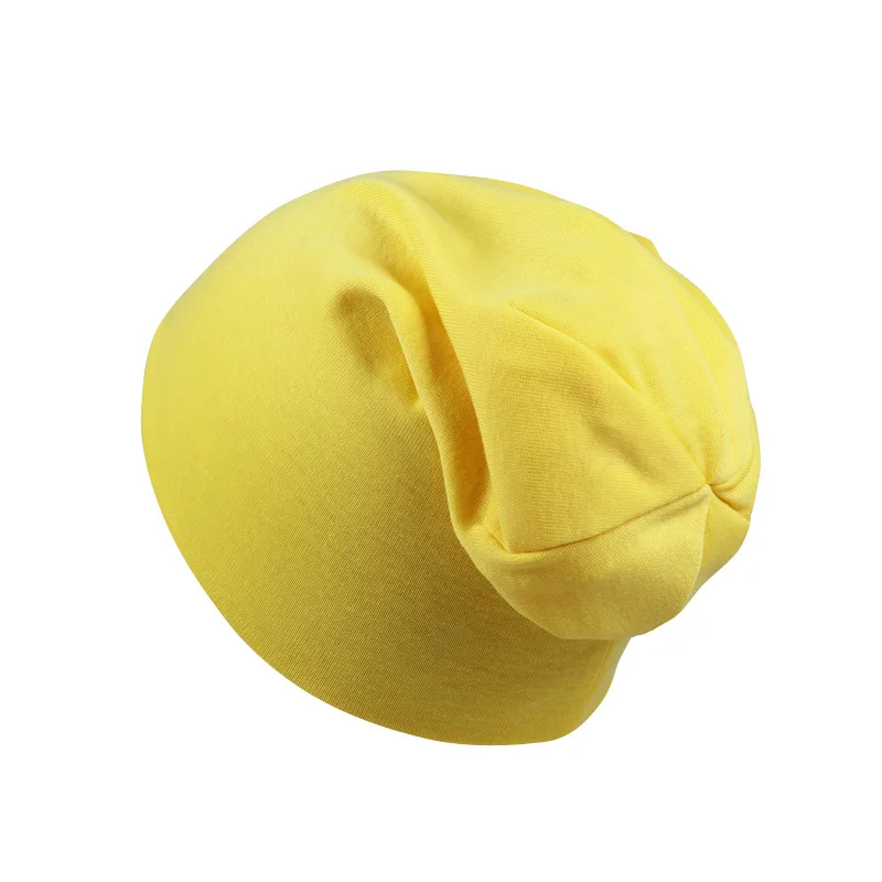 Новая детская шапка в стиле хип-хоп для уличных танцев, весенне-Осенняя детская шапка, шарф для мальчиков и девочек, вязаная шапка, зимняя теплая одноцветная детская шапка - Цвет: yellow hat