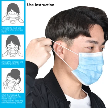 

Face mask Disposable Protective Mask 3 Layers Dustproof Facial Protective Cover Maldehyde Mouth Dust kids pollution na usta