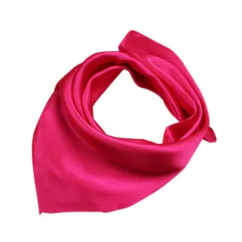 

60x60CM Women Unisex Spring Faux Silk Square Neck Scarf Solid Color Office Lady Handkerchief Performance Head Wraps 12 Colors