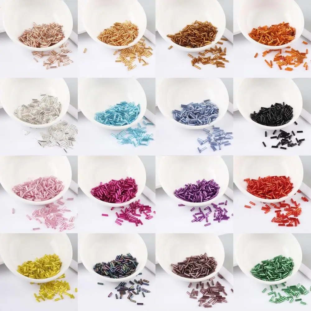 400 шт./пакет Seedbead трубка 2*6 мм Серебряное ядро Чешский Стекло бусины Стеклярус с
