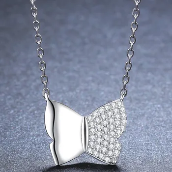 

SODROV Hot Cute Butterfly New Arrivals 925 Sterling Silver Fine Jewelry Trendy Engagement necklaces & pendants for Women K006
