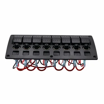 

Breaker Circuit Breaker ABS Plastic DC 12-24V 120-260W 8Gang Switch Panel