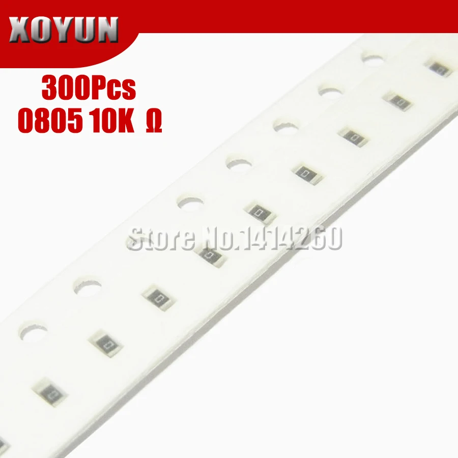 300 шт. 0805 SMD резистор 1% 10K Ом 1/8 Вт 103 | Электронные компоненты и принадлежности