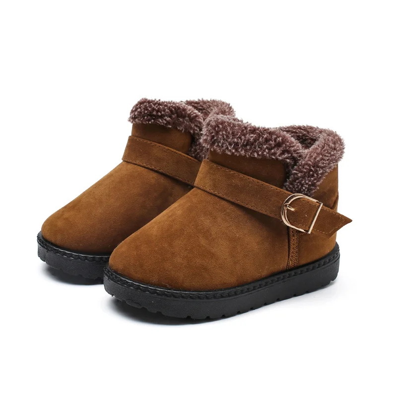 Модные детские ботинки; сезон осень-зима; удобные зимние ботинки для маленьких девочек и мальчиков; модная детская обувь - Цвет: Camel-C